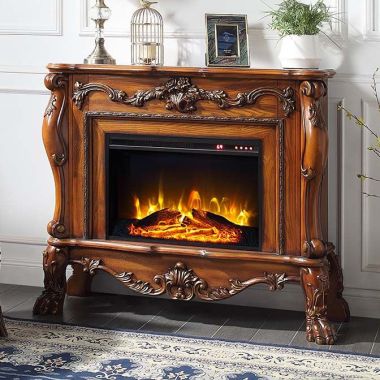 ACME Dresden Fireplace in Cherry Finish
