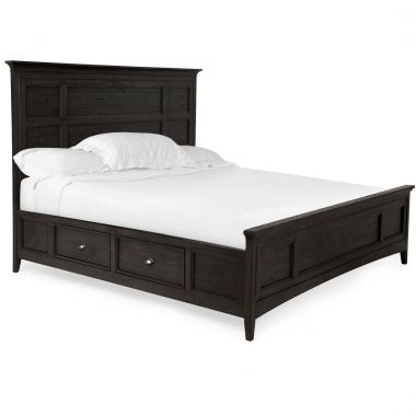 Magnussen Westley Falls Queen Panel Bed with Storage Rails in Relaxed Graphite