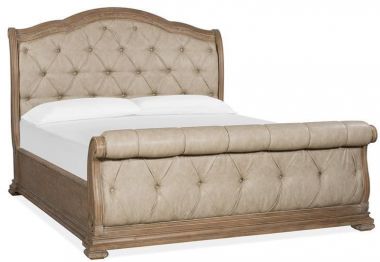 Magnussen Marisol King Sleigh Bed Upholstered in Fawn Finish