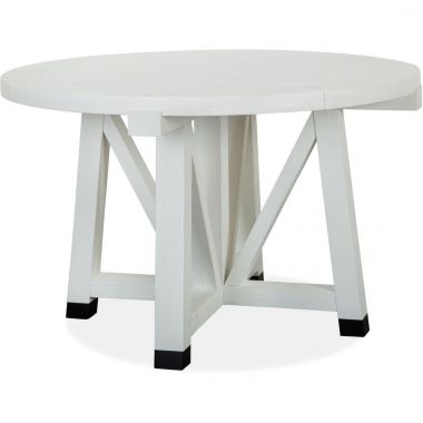 Magnussen Harper Springs 48" Round Dining Table in Silo White Finish