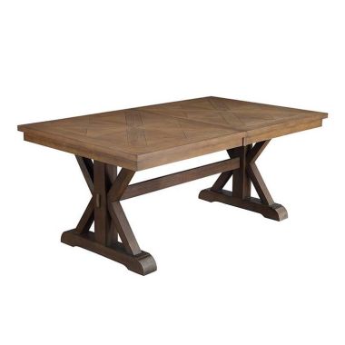 ACME Pascaline Dining Table in Rustic Brown / Oak Finish