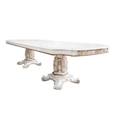 ACME Vendom Dining Table in Antique Pearl Finish - DN01346