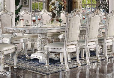 ACME Vendom Dining Table in Antique Pearl Finish - DN01351