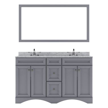 Virtu USA Talisa 60" Double Bathroom Vanity Set in Grey #ED-25060-WMRO-GR-002
