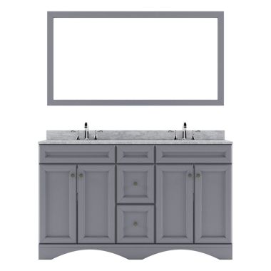 Virtu USA Talisa 60" Double Bathroom Vanity Set in Grey #ED-25060-WMSQ-GR-002