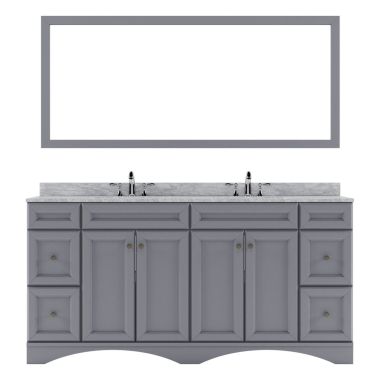 Virtu USA Talisa 72" Double Bathroom Vanity Set in Grey #ED-25072-WMRO-GR-002