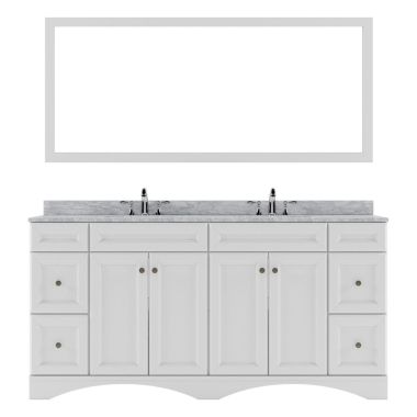 Virtu USA Talisa 72" Double Bathroom Vanity Set in White #ED-25072-WMRO-WH-002