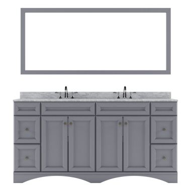 Virtu USA Talisa 72" Double Bathroom Vanity Set in Grey #ED-25072-WMSQ-GR-002