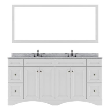 Virtu USA Talisa 72" Double Bathroom Vanity Set in White #ED-25072-WMSQ-WH-002