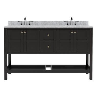 Virtu USA Winterfell 60" Double Bathroom Vanity Set in Espresso #ED-30060-WMSQ-ES-002-NM
