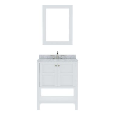 Virtu USA Winterfell 30" Single Bathroom Vanity Set in White #ES-30030-WMSQ-WH-001