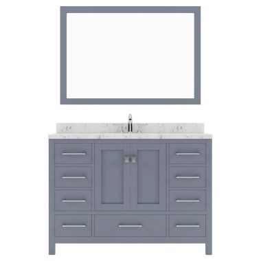 Virtu USA Caroline Avenue 48" Single Bath Vanity in Gray with Quartz Top and Sink #GS-50048-CMRO-GR-001