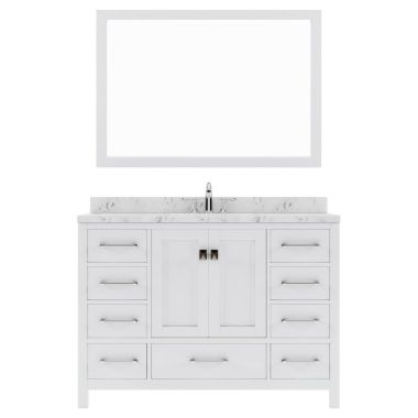 Virtu USA Caroline Avenue 48" Single Bath Vanity in White with Quartz Top and Sink #GS-50048-CMSQ-WH-002