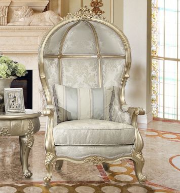 Homey Design HD-01 Chair in Champagne Silver