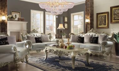Homey Design HD-13006 3pc Livingroom Set in Belle Silver