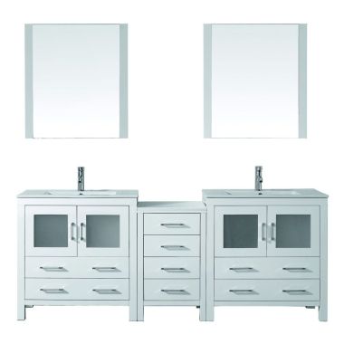 Virtu USA Dior 82" Double Bathroom Vanity Set in White #KD-70082-C-WH-001