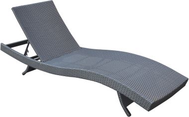 Armen Living Cabana Outdoor Adjustable Wicker Chaise Lounge Chair