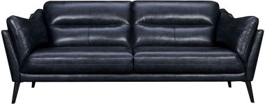 Armen Living Franz 87" Modern Blue Genuine Leather Sofa