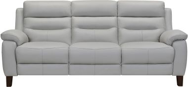 Armen Living Hayward 82" Dove Gray Genuine Leather Power Reclining Sofa