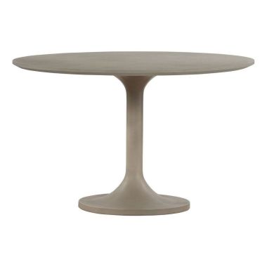 Armen Living Pippa Round Dining Table in Concrete and Metal Tulip
