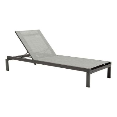 Armen Living Solana Outdoor Stacking Chaise Lounge Chair in Dark Grey Aluminum