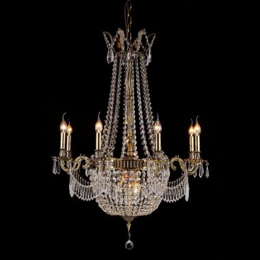 AICO Michael Amini Summer Palace 11 Light Chandelier in Antique Brass