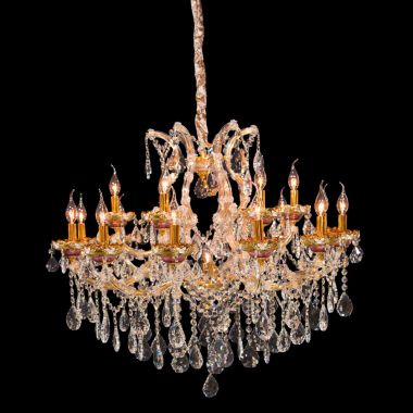 AICO Michael Amini Chantilly 19 Light Chandelier in Gold