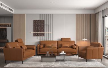 ACME Tussio 3pc Livingroom Set in Saddle Tan Leather