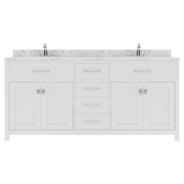 Virtu USA Caroline 72" Double Bath Vanity in White with Quartz Top and Square Sinks #MD-2072-CMSQ-WH-NM