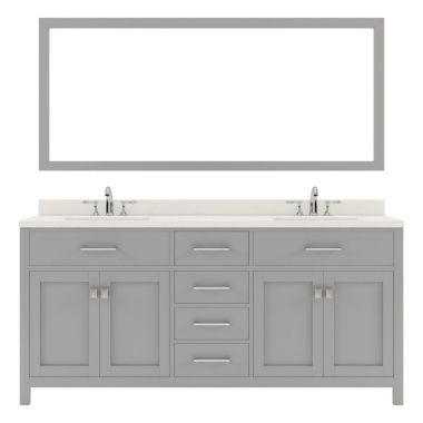 Virtu USA Caroline 72" Double Bathroom Vanity Set in Cashmere Grey #MD-2072-DWQRO-CG-001