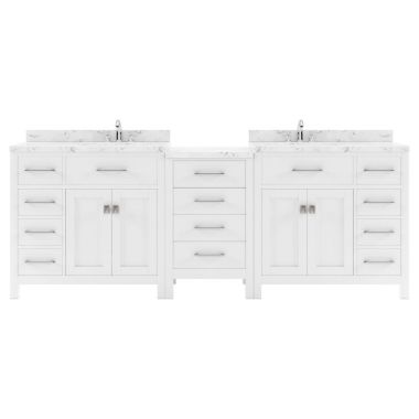 Virtu USA Caroline Parkway 93" Double Bath Vanity in White with Quartz Top and Sinks #MD-2193-CMRO-WH-NM
