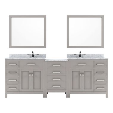 Virtu USA Caroline Parkway 93" Double Bathroom Vanity Set in Cashmere Grey #MD-2193-WMRO-CG