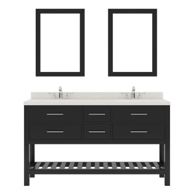 Virtu USA Caroline Estate 60" Double Bathroom Vanity Set in Espresso #MD-2260-DWQRO-ES-002