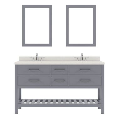 Virtu USA Caroline Estate 60" Double Bathroom Vanity Set in Grey #MD-2260-DWQRO-GR-002