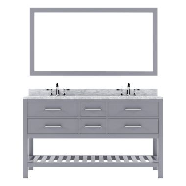 Virtu USA Caroline Estate 60" Double Bathroom Vanity Set in Grey #MD-2260-WMRO-GR-012