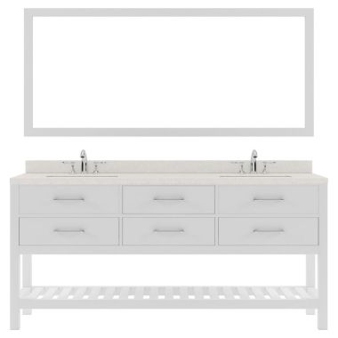 Virtu USA Caroline Estate 72" Double Bath Vanity in White with Quartz Top and Sinks #MD-2272-DWQRO-WH-012
