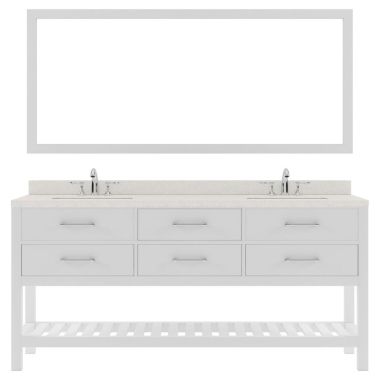 Virtu USA Caroline Estate 72" Double Bath Vanity in White with Quartz Top and Sinks #MD-2272-DWQSQ-WH-012