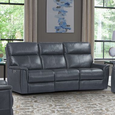 Parker Living Reed Power Leather Sofa in Indigo