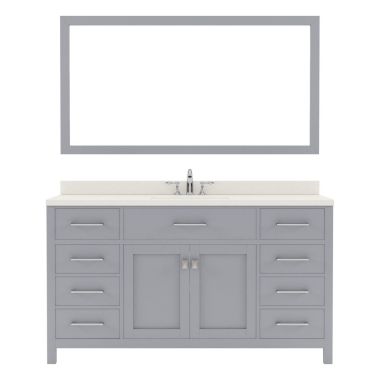Virtu USA Caroline 60" Single Bathroom Vanity Set in Grey #MS-2060-DWQRO-GR