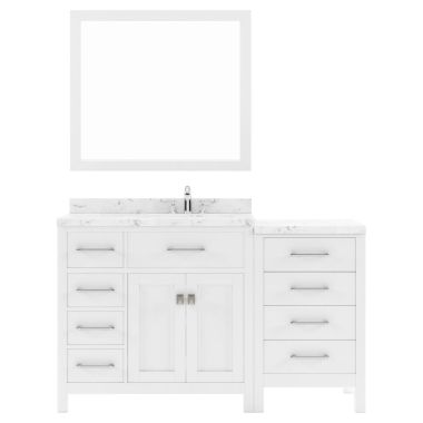 Virtu USA Caroline Parkway 57" Single Bath Vanity in White with Quartz Top and Sink #MS-2157L-CMRO-WH-001