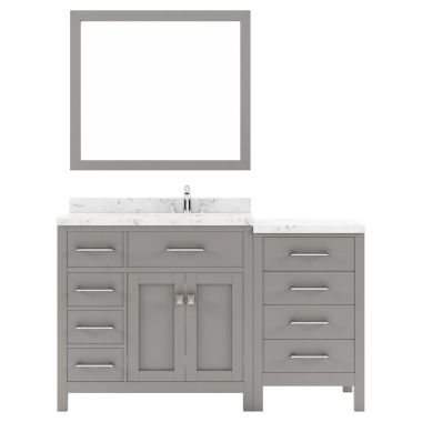 Virtu USA Caroline Parkway 57" Single Bath Vanity in Gray with Quartz Top and Sink #MS-2157L-CMSQ-CG-002