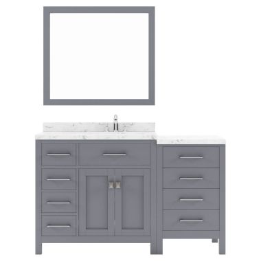 Virtu USA Caroline Parkway 57" Single Bath Vanity in Gray with Quartz Top and Sink #MS-2157L-CMSQ-GR-002