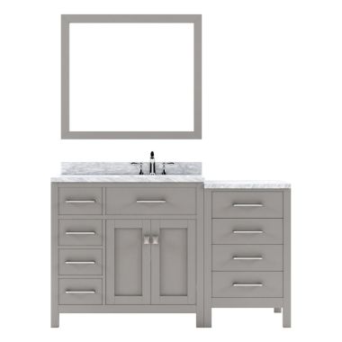 Virtu USA Caroline Parkway 57" Single Bathroom Vanity Set in Cashmere Grey #MS-2157L-WMRO-CG-002