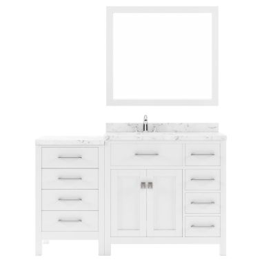 Virtu USA Caroline Parkway 57" Single Bath Vanity in White with Quartz Top and Sink #MS-2157R-CMRO-WH-001