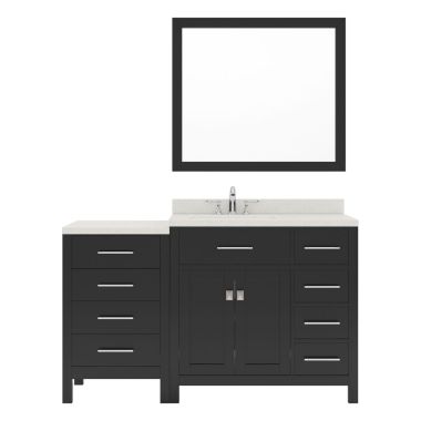 Virtu USA Caroline Parkway 57" Single Bathroom Vanity Set in Espresso #MS-2157R-DWQRO-ES-001