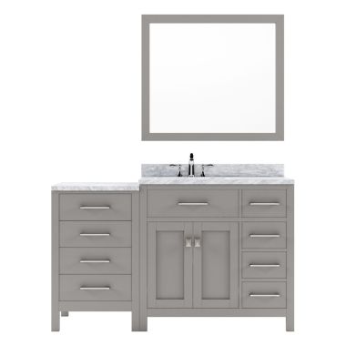 Virtu USA Caroline Parkway 57" Single Bathroom Vanity Set in Cashmere Grey #MS-2157R-WMRO-CG-001