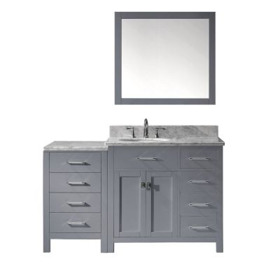 Virtu USA Caroline Parkway 57" Single Bathroom Vanity Set in Grey #MS-2157R-WMRO-GR-001