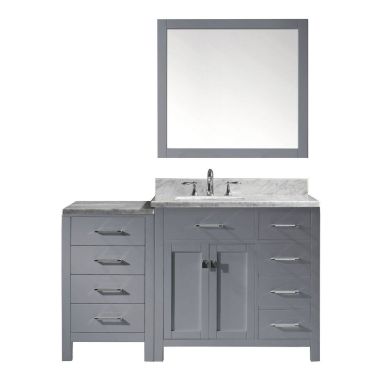Virtu USA Caroline Parkway 57" Single Bathroom Vanity Set in Grey #MS-2157R-WMSQ-GR-001