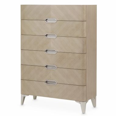 AICO Michael Amini Penthouse Vertical Storage Chest in Ash Grey