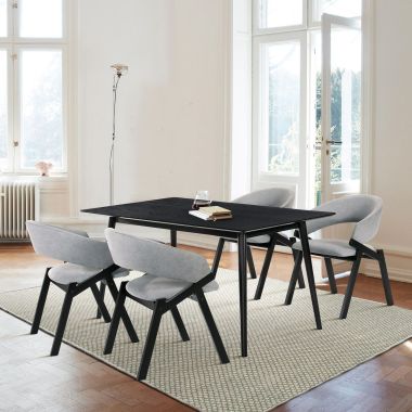 Armen Living Westmont and Talulah 5Pc Dining Set in Grey and Black